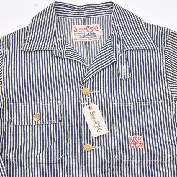 シュガーケーン　ストライプカバーオール SUGAR CANE シュガーケーン SC10646-A ヒッコリーストライプ