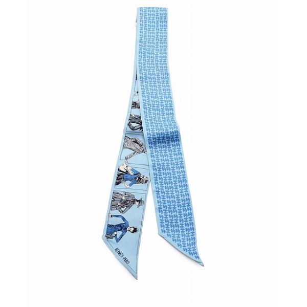 HERMES エルメス ツイリー シルク エルメスを纏った人 貴婦人柄×H柄 HERMES エルメス ツイリー シルク スカーフ エルメスを纏った人 貴婦人