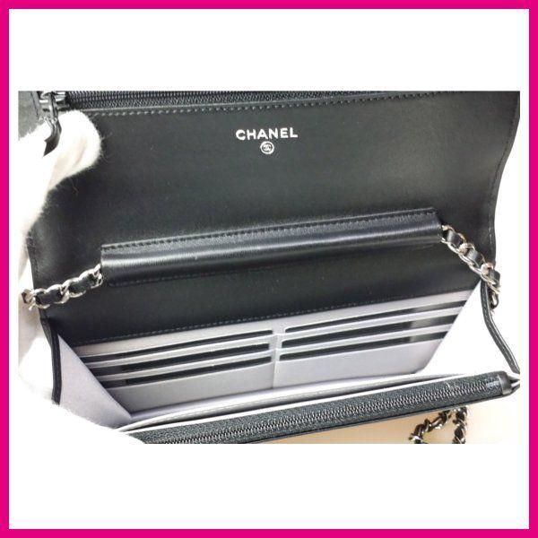 シャネル CHANEL 財布 チェーンウォレット カメリア 新作 ラムスキン