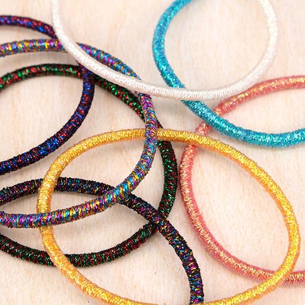 ヘアゴム リングゴム ラメ 1本売り【太】 ハンドメイド ヘア