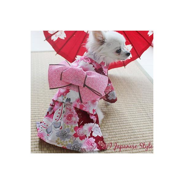 オーダーメイド犬服の夏用浴衣蝶さくらラメ金彩【夏ギフト】 /【Buyee
