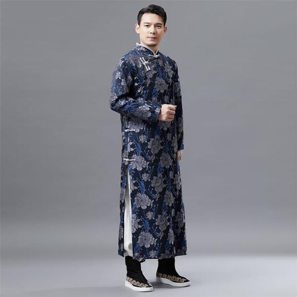 チャイナ服 チャンパオ 長袍 パオ メンズ 男性用 ロング 丈長