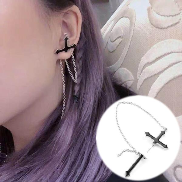 les bon bon】cross chain pierce クロスチェーンピアス - ピアス