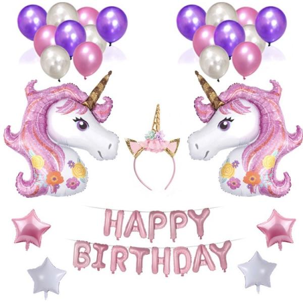 世界有名な ユニコーン 誕生日 アルミ 飾り happybirthday バースデー 置物