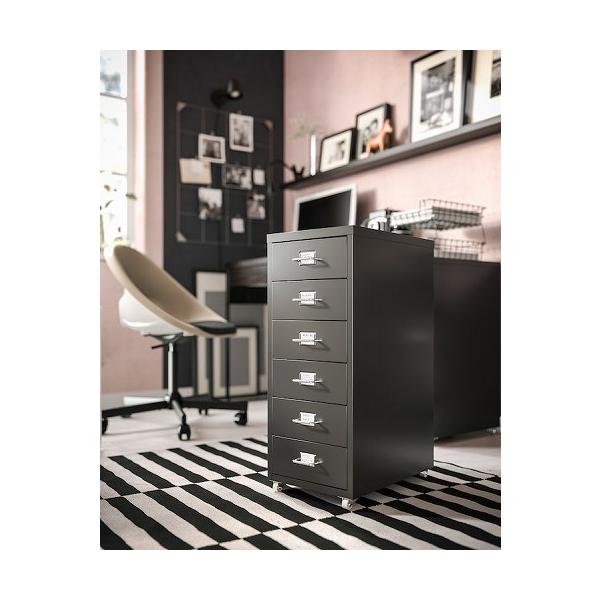 IKEA イケア 引き出しユニット キャスター付き ブラック 黒 28x69cm