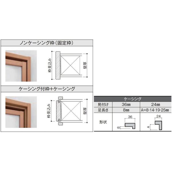 ラシッサS ランマ用窓 / ノンケーシング枠 デザイン：LGA 特注 W