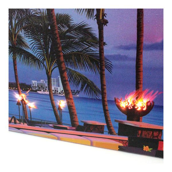 ハワイアン雑貨 インテリア 絵 ライトで光る キャンバスパネル絵