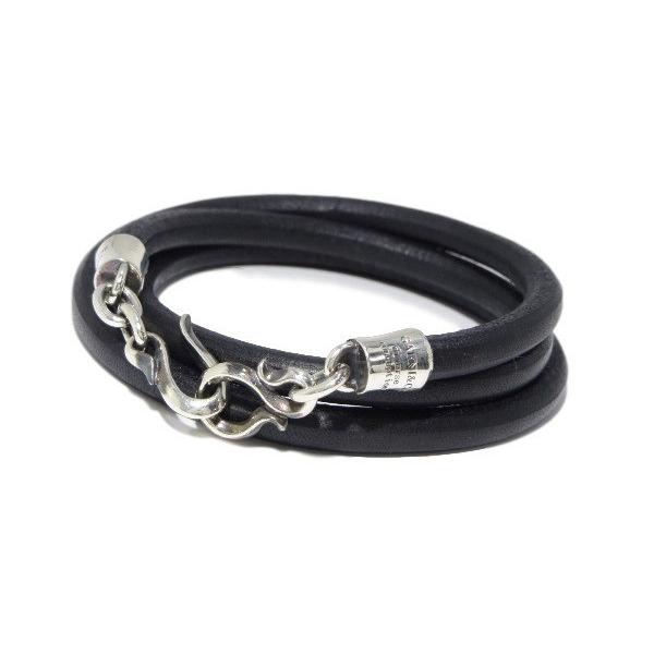 GARNI ガルニ Coil Bracelet ブレスレット BK M（58cm）未使用 GB13025 シルバー レザー 革 3連ブレス【中古】30004465  /【Buyee】