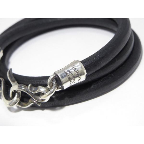 GARNI ガルニ Coil Bracelet ブレスレット BK M（58cm）未使用 GB13025 シルバー レザー 革 3連ブレス【中古】30004465  /【Buyee】