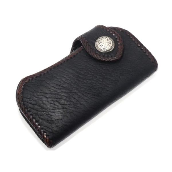 SAAD サード 長財布 シャークスキン ロングウォレット コンチョ付