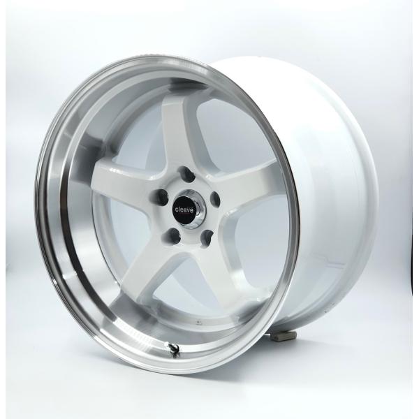 CLEAVE RACING FL53 18x10.5J +15 5H-114.3 ホワイト/マシンド 2本 