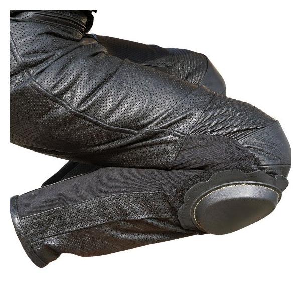 パンチングレザーパンツ MP03 本革 牛革 メンズ バイク用パンツ