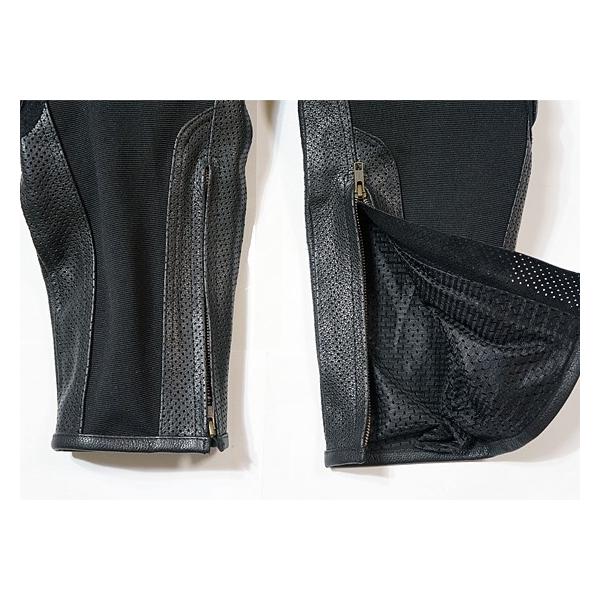 Clooney パンチングレザーライディングパンツ KEVLAR 36ブラック Clooney パンチングレザーライディングパンツ KEVLAR 36ブラック