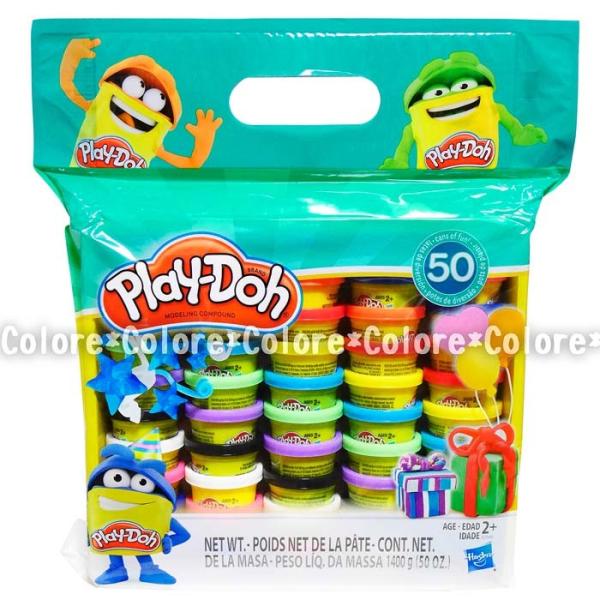 ☆Play-Doh☆こむぎねんど 大容量 10色×50個入 1400g☆小麦粘土 ねんど