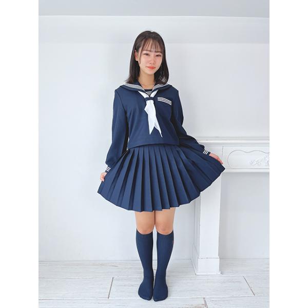 コスプレ紺色 白スカーフセーラー服上下セット - mirabellor.com