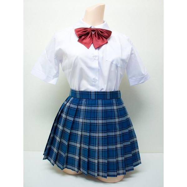 40cm丈 ウエスト60〜85cm No.8413 青×水色 チェック柄 ミニ