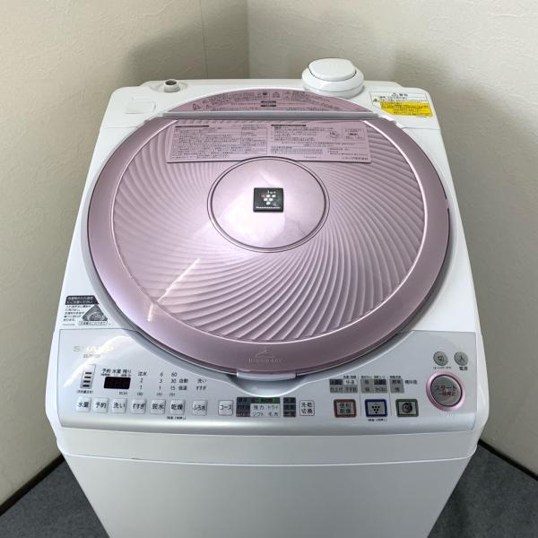 中古 洗濯8.0kg乾燥4.5kg 全自動洗濯乾燥機 シャープ ES-TX820-P 2013 