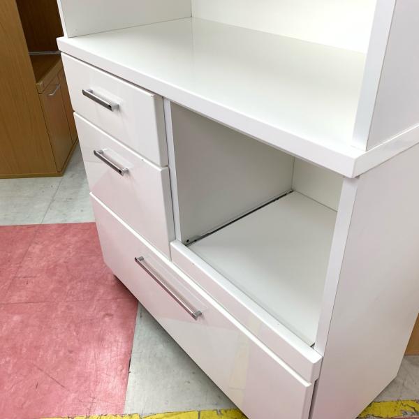 中古 店舗近郊限定販売 幅90cm マルミツ 3枚扉キッチンボード ホワイト 