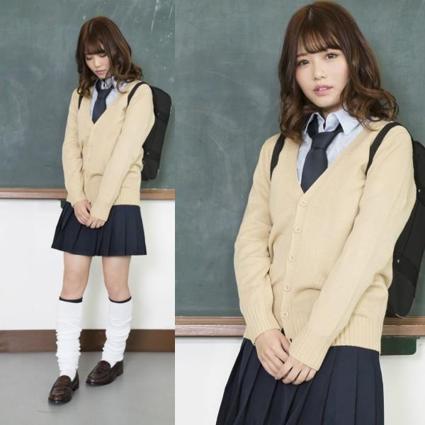 カーディガン ベージュ Lサイズ Teens Ever 無地 高校生 中学生 学生服