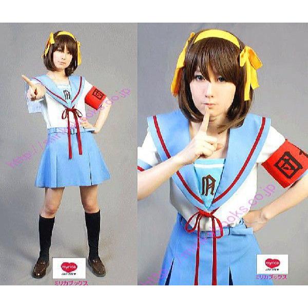 涼宮ハルヒの憂鬱 北高女子制服 コスプレ 衣装 半袖 カチューシャ