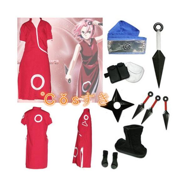 NARUTO ナルト 春野サクラ 子供時代 全セット 風 コスプレ衣装 