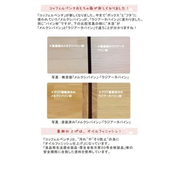 木製ベンチ収納ボックス。フタ(ダンパー)付き・ストッパー付きキャスター