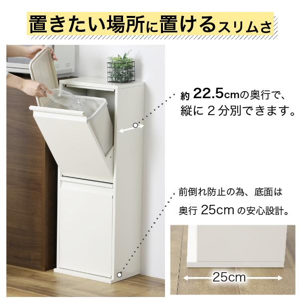 2分別ダストBOX 2分別 ダストボックス ゴミ箱 ごみばこ ダンパー付 スリム スチール