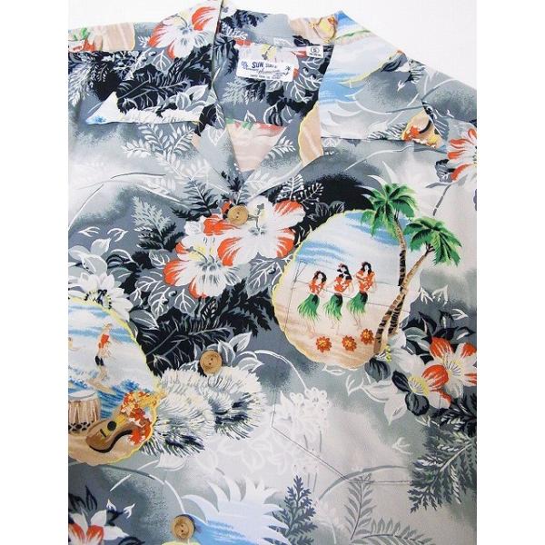 SUN SURF[サンサーフ] アロハシャツ SS37151 HAUOLI MANAWA (GRAY 
