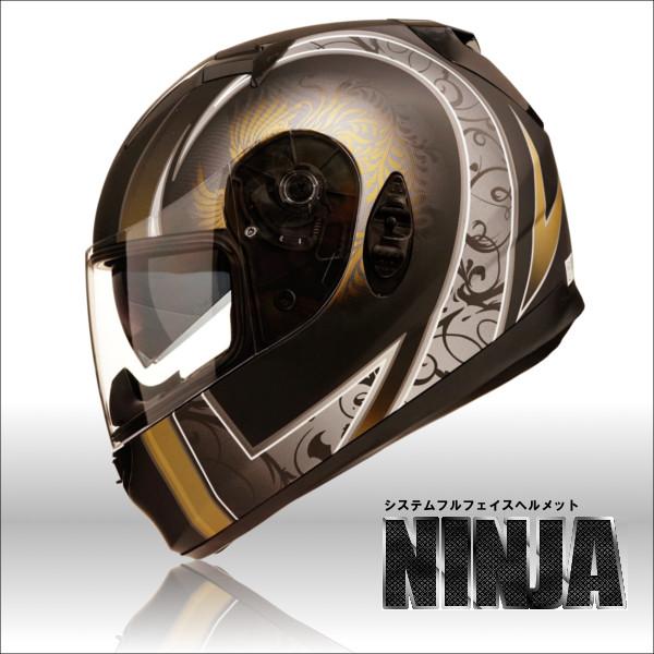 ワンタッチインナーバイザー付きフルフェイスヘルメット NINJA ニンジャ マットフェニックスグラフィック バイク用 かっこいい クレストかっこいい  クレスト /【Buyee】