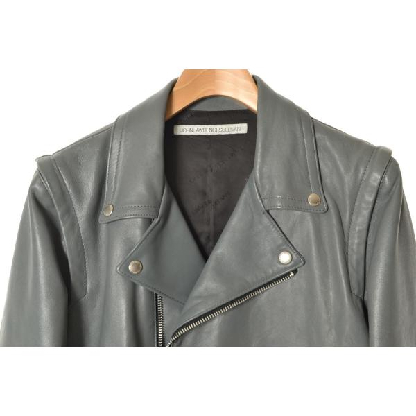 ジョンローレンスサリバン ダブルライダースジャケット 2way 本革 総柄 36 最終値下げ/ジョンローレンスサリバン/ライダースジャケット/36