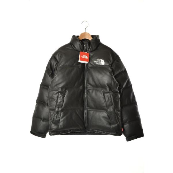 Supreme the north hot sale face leather nuptse jacket