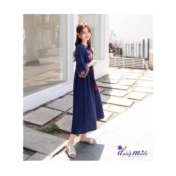 【上品花柄刺繍❤️ロングマキシワンピ】新作新品インポート✨ おしゃれと高級感の絶妙なバランス。花刺繍ガーゼレトロシャツ