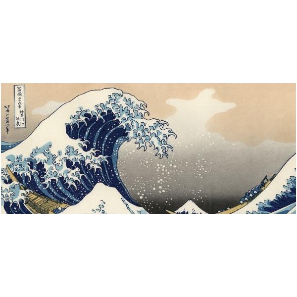 名画屏風】 葛飾北斎 富嶽三十六景 神奈川沖浪裏 ミニチュアサイズ屏風