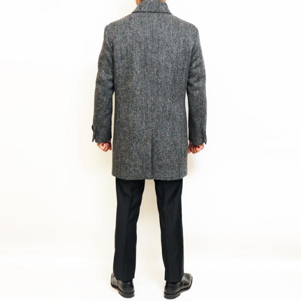 ハリスツイード コート 2023-24 新作 秋冬 英国 Harris Tweed 灰グレー