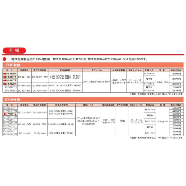 パトライト（PATLITE） EHS-M2HC （AC100〜240V・キャブタイヤ・音色C