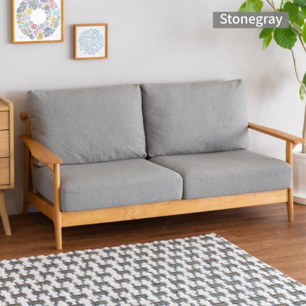 ソファ 2人掛け 北欧 おしゃれ 木肘 アルダー 一生紀 ISSEIKI