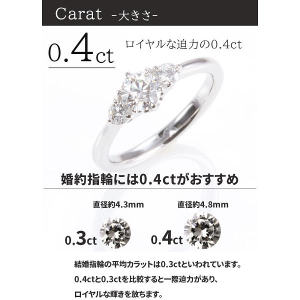 婚約指輪 0.4ct D-VVS1-EX ティファニー6本爪サイドダイヤデザイン プロポーズリング かわいい /【Buyee】