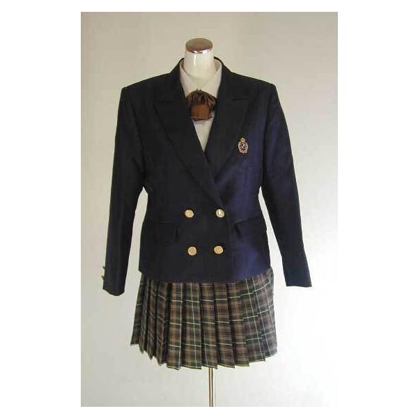 ダブル4つボタン紺ブレザー スクール 学校制服 通学 高校生 学生