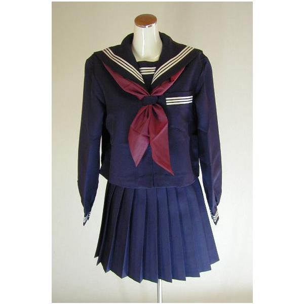 冬紺セーラー服上下セット(前ファスナー学校制服学販スクール