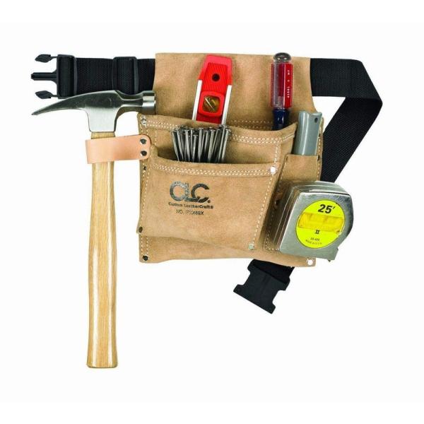 CLC Customleathercraft #2823 腰袋 腰道具 プロ用 大工職人 腰袋 腰みの 腰道具入れ 皮 スエード 3ポケット シー