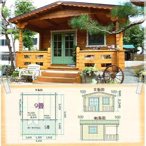 木製ミニ、ログハウス