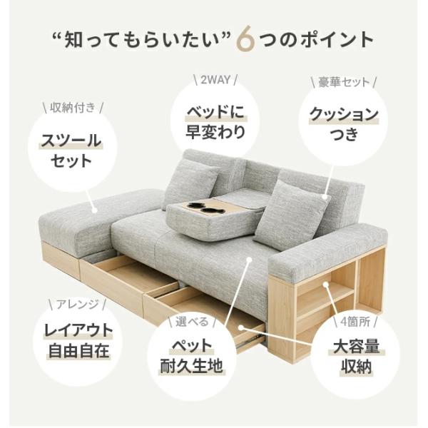 ソファー ソファーベット 2人掛け おしゃれ 北欧 収納付き