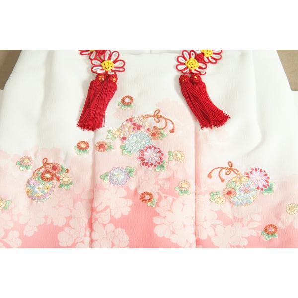 七五三 3才 被布セット 桜に七宝 七五三 3歳 女の子 着物 白×ピンク