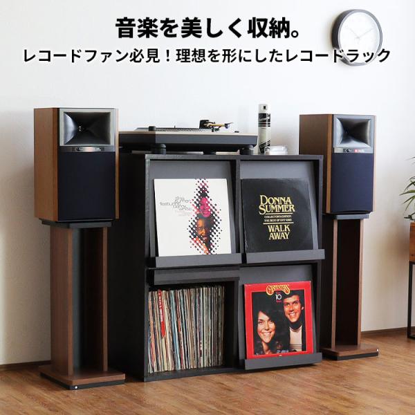 エイ・アイ・エス レコードラック ダークブラウン 幅733×奥行355