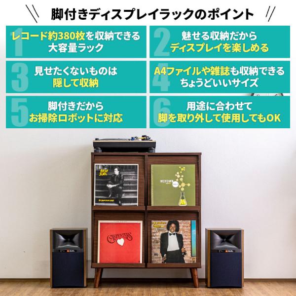 レコードラック おしゃれ 2段 収納 lpラック 本棚 ディスプレイ