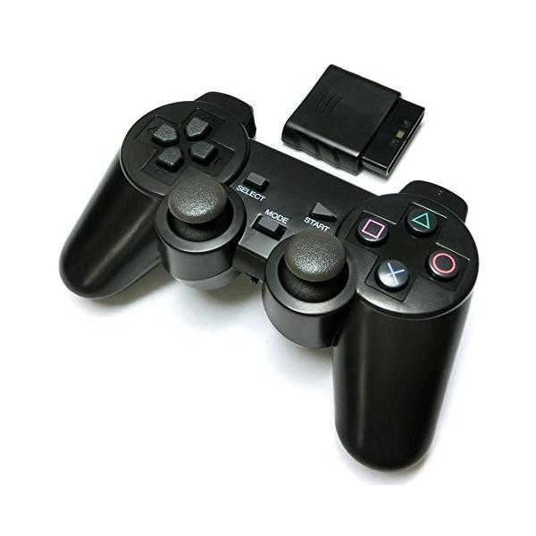 PS2 ワイヤレスコントローラー プレステ２ (2.4GHz接続)互換 無線