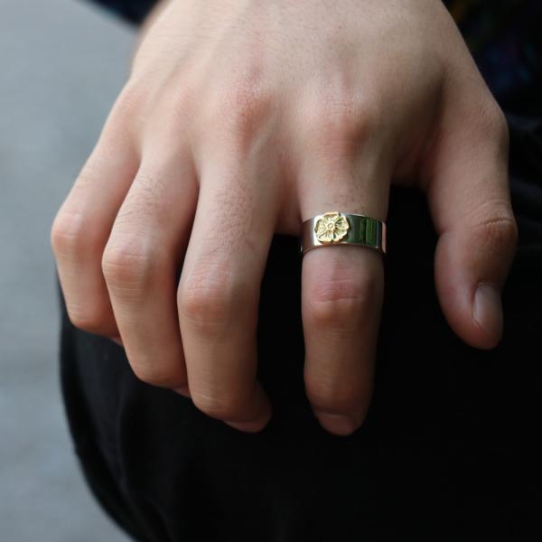 TADY&KING k18メタル平打リング　17 号 タディ&キング k18メタル付平打リング 約17号 - メルカリ