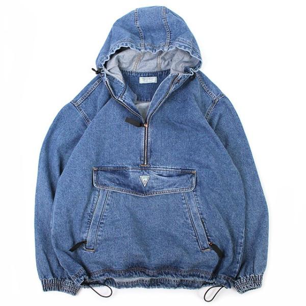 GUESS GREEN LABEL POCKET HOODIE ゲス緑ロゴデニムアノラック