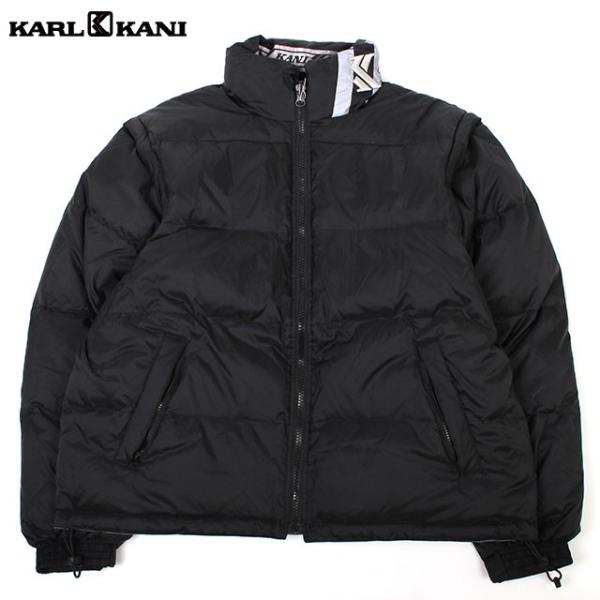 KARL KANI REVERSIBLE NYLON DOWN PADDED JACKET BLACK GREY カール