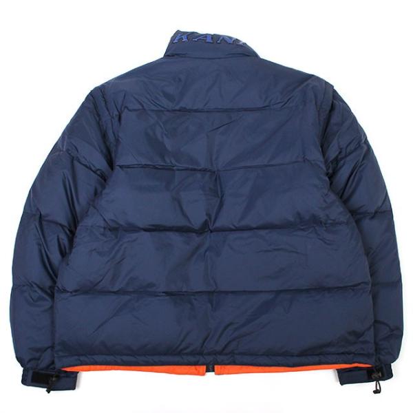 KARL KANI REVERSIBLE NYLON DOWN PADDED JACKET NAVY ORANGE